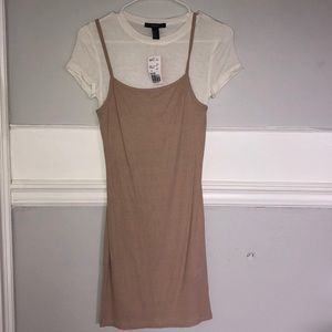 NWT Forever21 Tank Dress over White T-Shirt